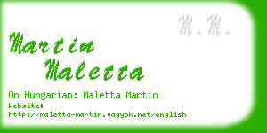 martin maletta business card